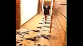 showing her breast & pussy at hotel lobby