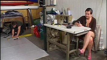Sexy seemstress banged doggystyle in her laboratory!