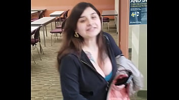 Sexy College girl with huge tits leaving class