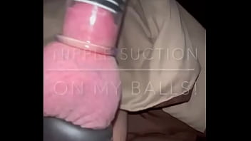 Nipple suction on my balls