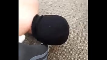 My feet and cock serviced by a fag licking my Nike sneakers and socks
