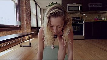 Petite yoga babe trembles with orgasm